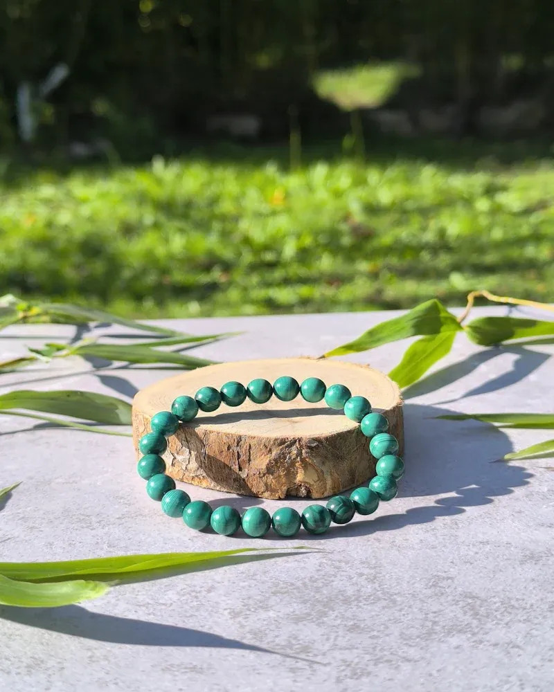 Bracelet Malachite - AA - Perles 8mm | Élégance et Énergie