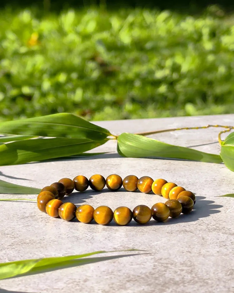 Bracelet Œil de Tigre -AAA- Perle 8mm : Élégance | Puissance