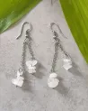 Boucle d’oreille Quartz Rose Baroque | Bijoux Acier Inoxydable