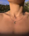 Collier étoile et lune - argent | Élégance céleste