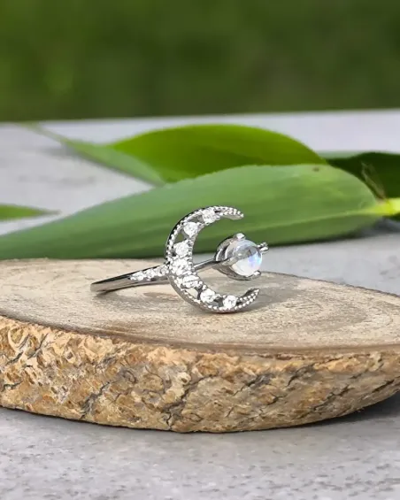 Bague Lune Argent 925 | Bijou Élégant et Intemporel