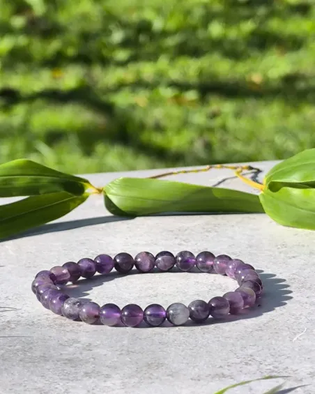 Bracelet Améthyste Uruguay - A - Perles 6mm | Bijou Spirituel