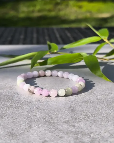 Bracelet Kunzite Multicolore AA : Éclat | Harmonie Intérieure